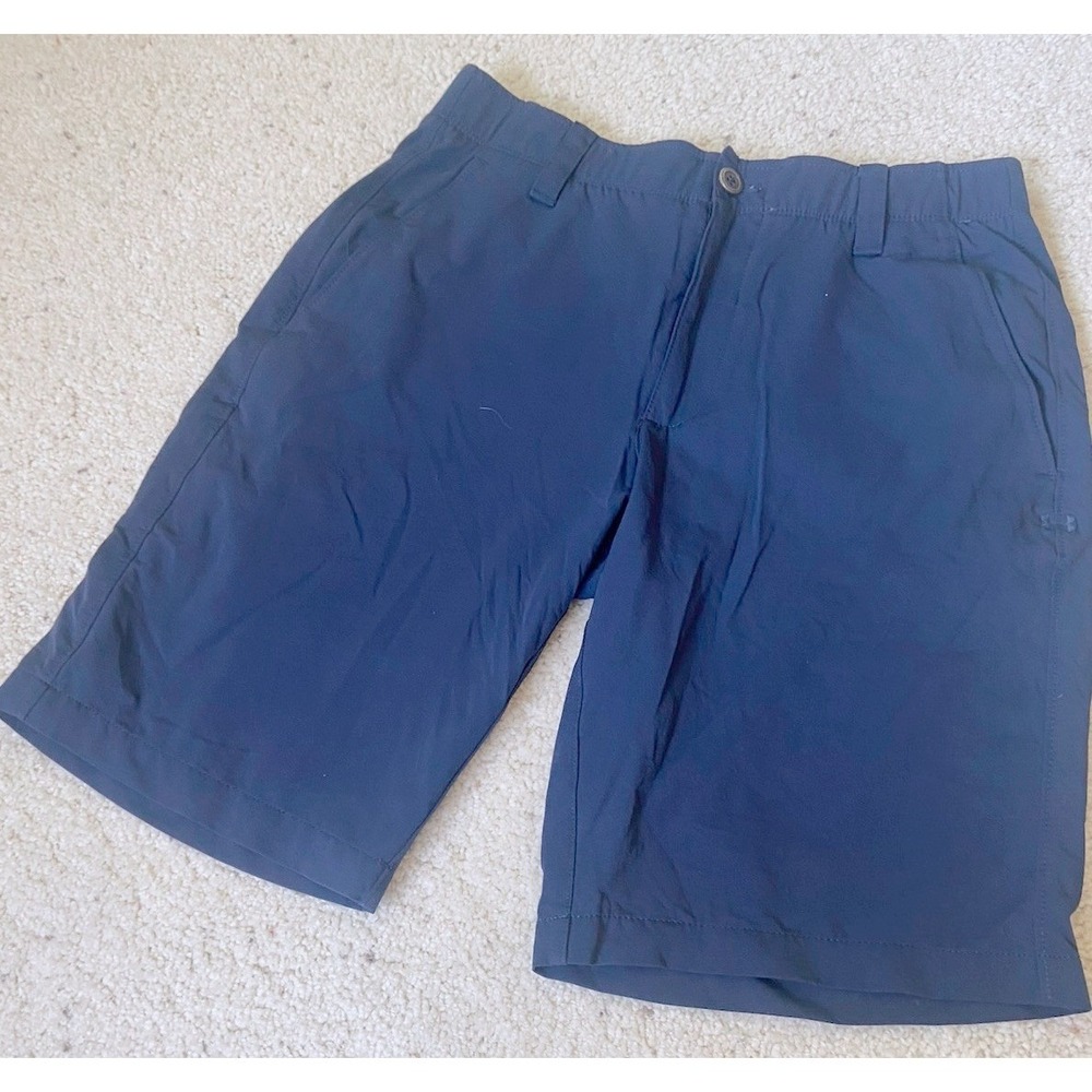 Under Armour Mens Navy Blue Golf Performance Shorts Flat Front Size 32 1253487